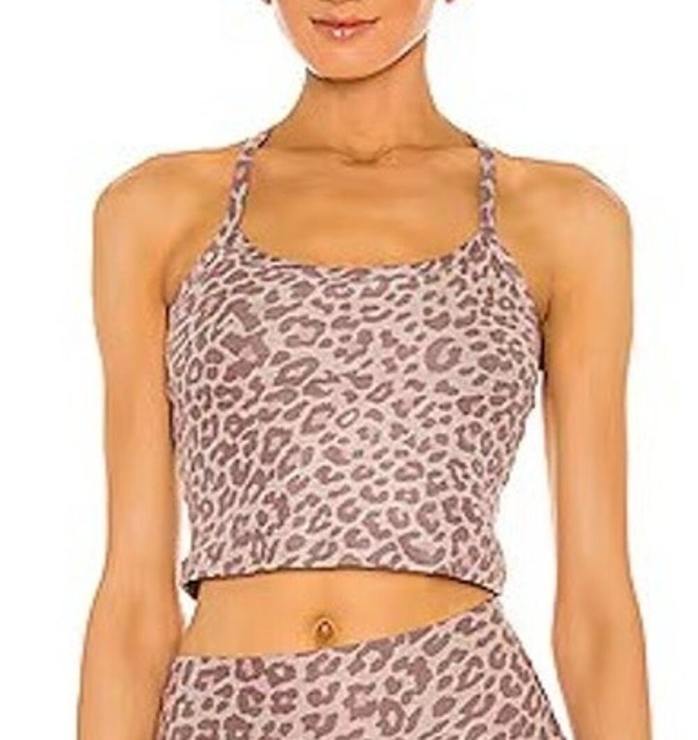 Beyond Yoga Spacedye Cropped Tank Top Size XL Cheetah Leopard Pilates Yoga Gym